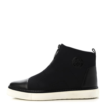 Hermes Technical Canvas Calfskin Mens Paddle Sneakers 38 Black 1 of 4