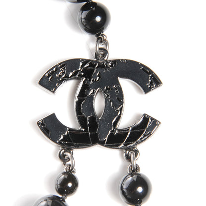 Chanel Glass Bead CC Map Short Necklace Ruthenium Black 3 of 6