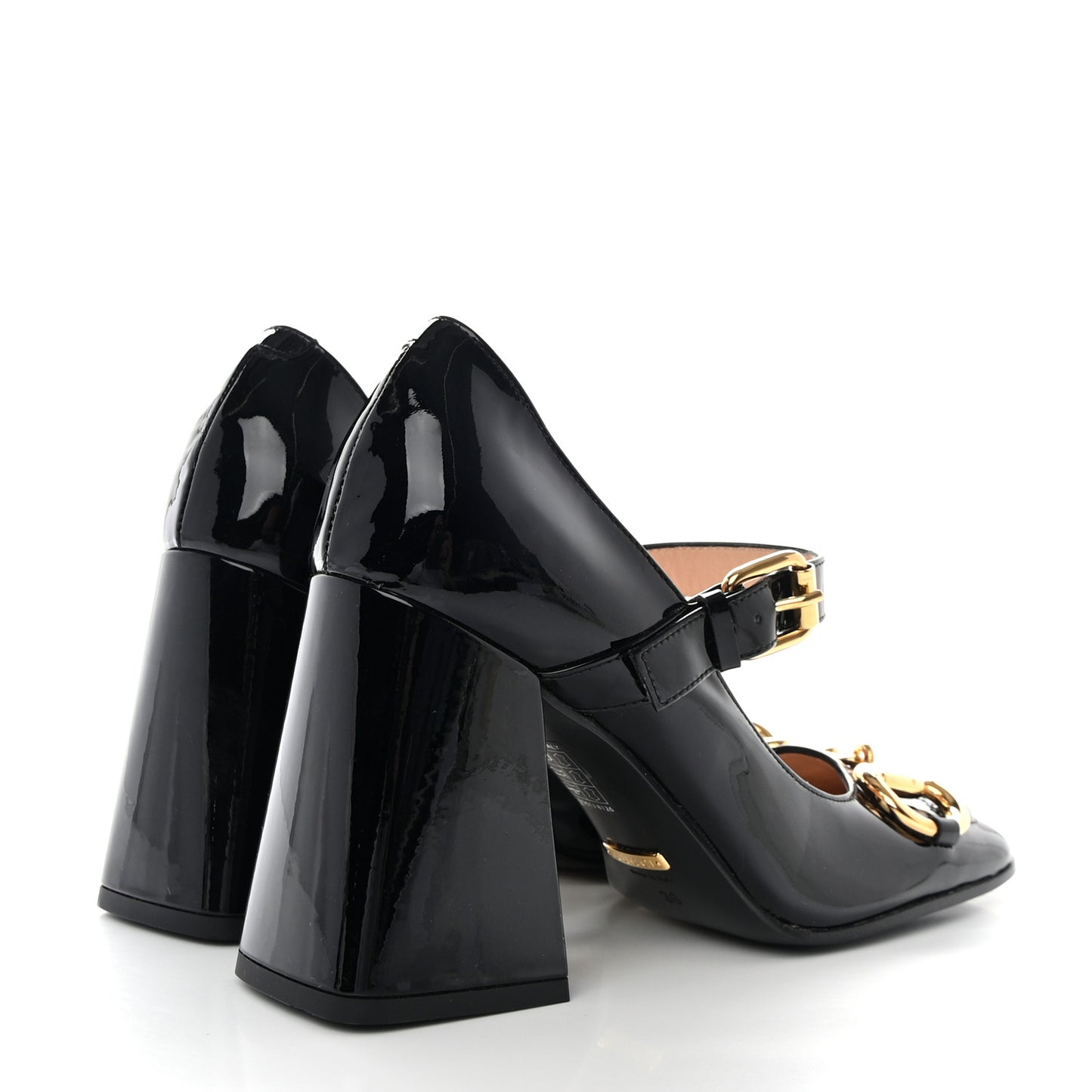 Patent Womens Horsebit Mid-Heel Mary Jane Pumps 37 Wild Rose 36 Black