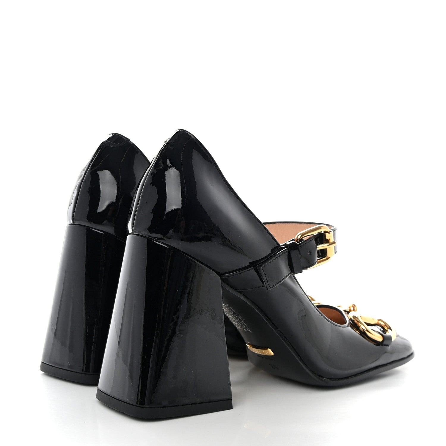 Gucci Patent Womens Horsebit Mid-Heel Mary Jane Pumps 37 Wild Rose 36 Black 4 of 8