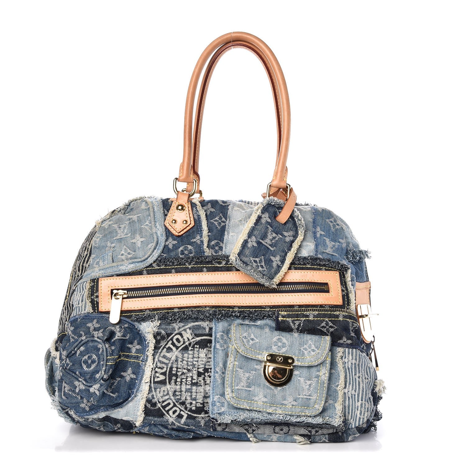 Louis Vuitton Denim Patchwork Bowly Blue 3 of 9