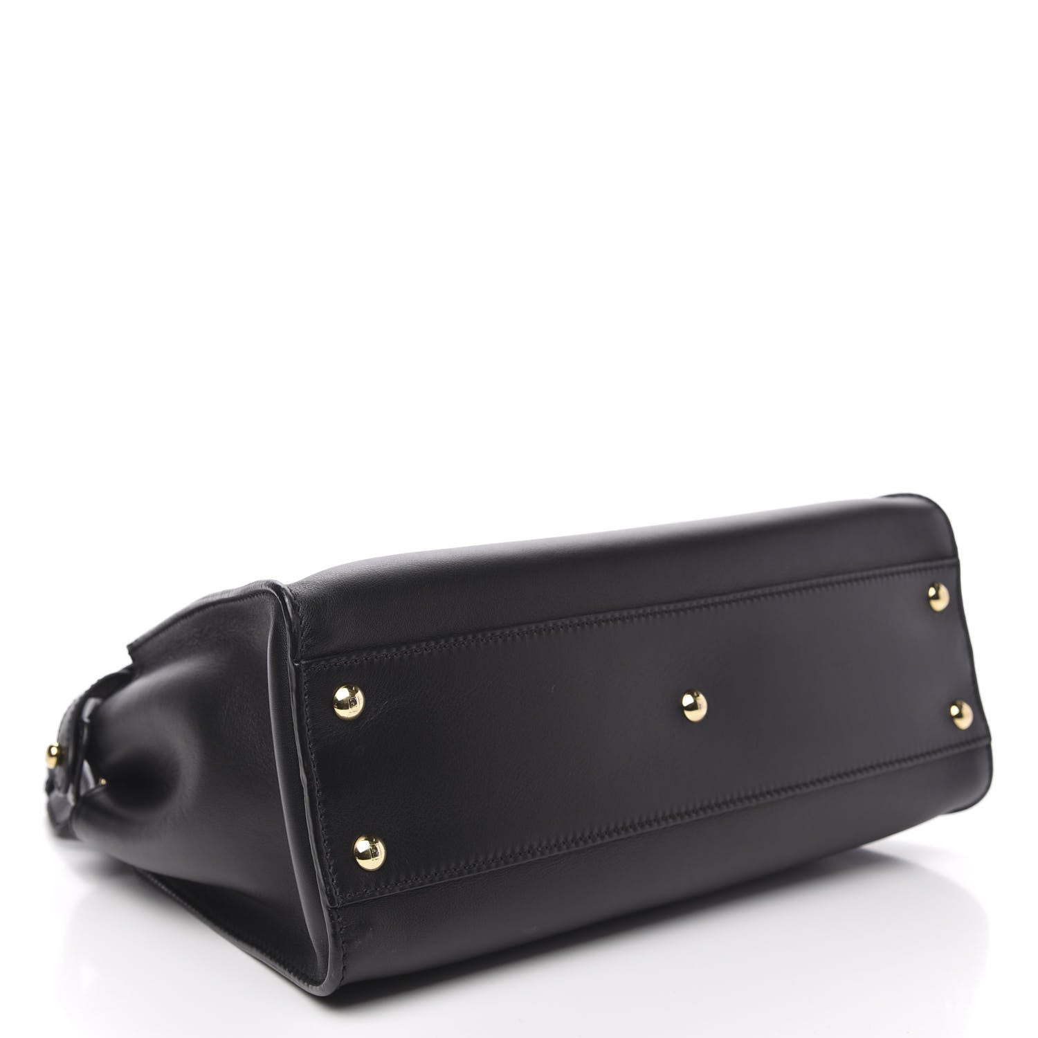 Fendi Vitello Seta Shiny Nappa Medium Peekaboo Iconic Satchel Black 4 of 10
