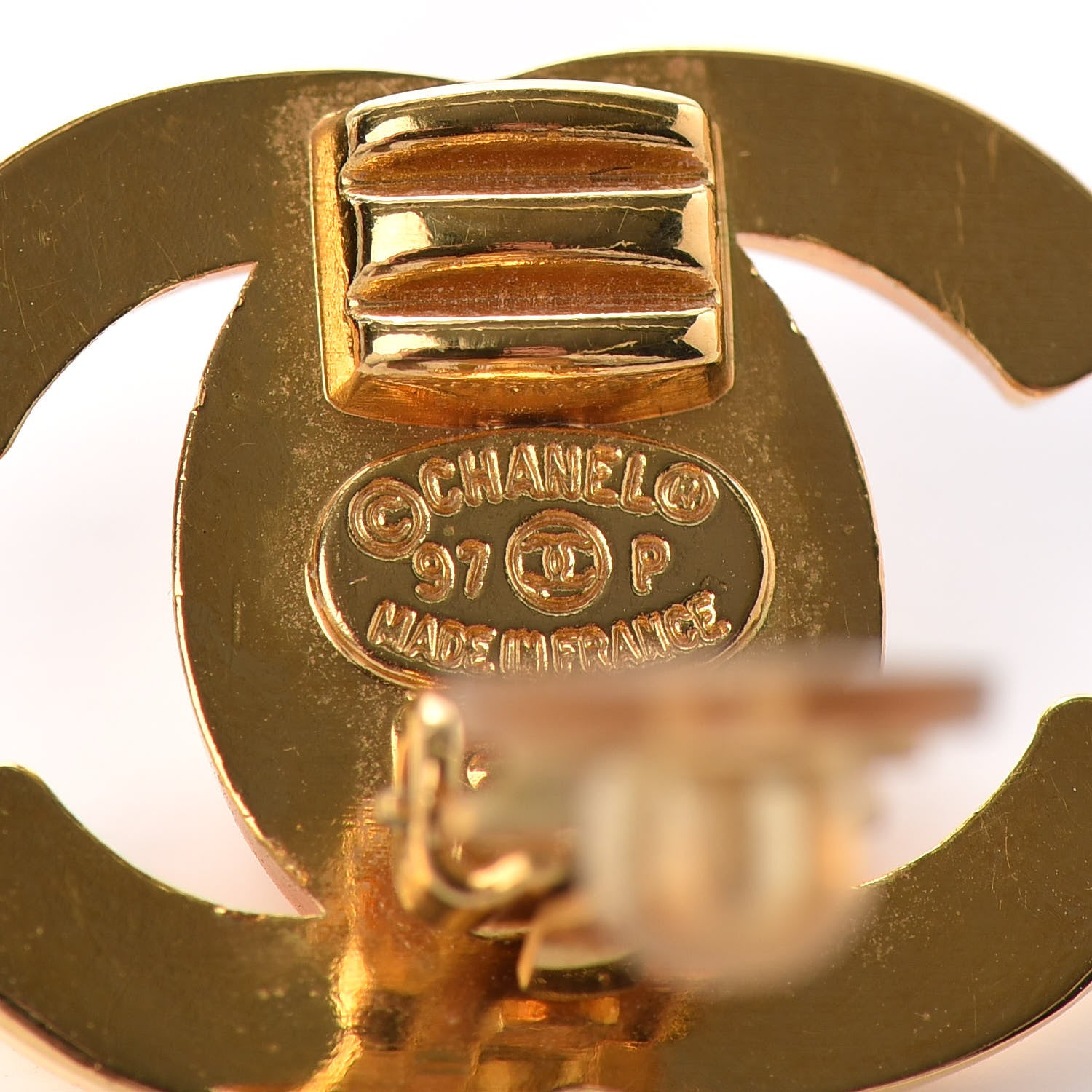 Chanel Metal CC Turnlock Clip On Earrings Gold 4 of 4