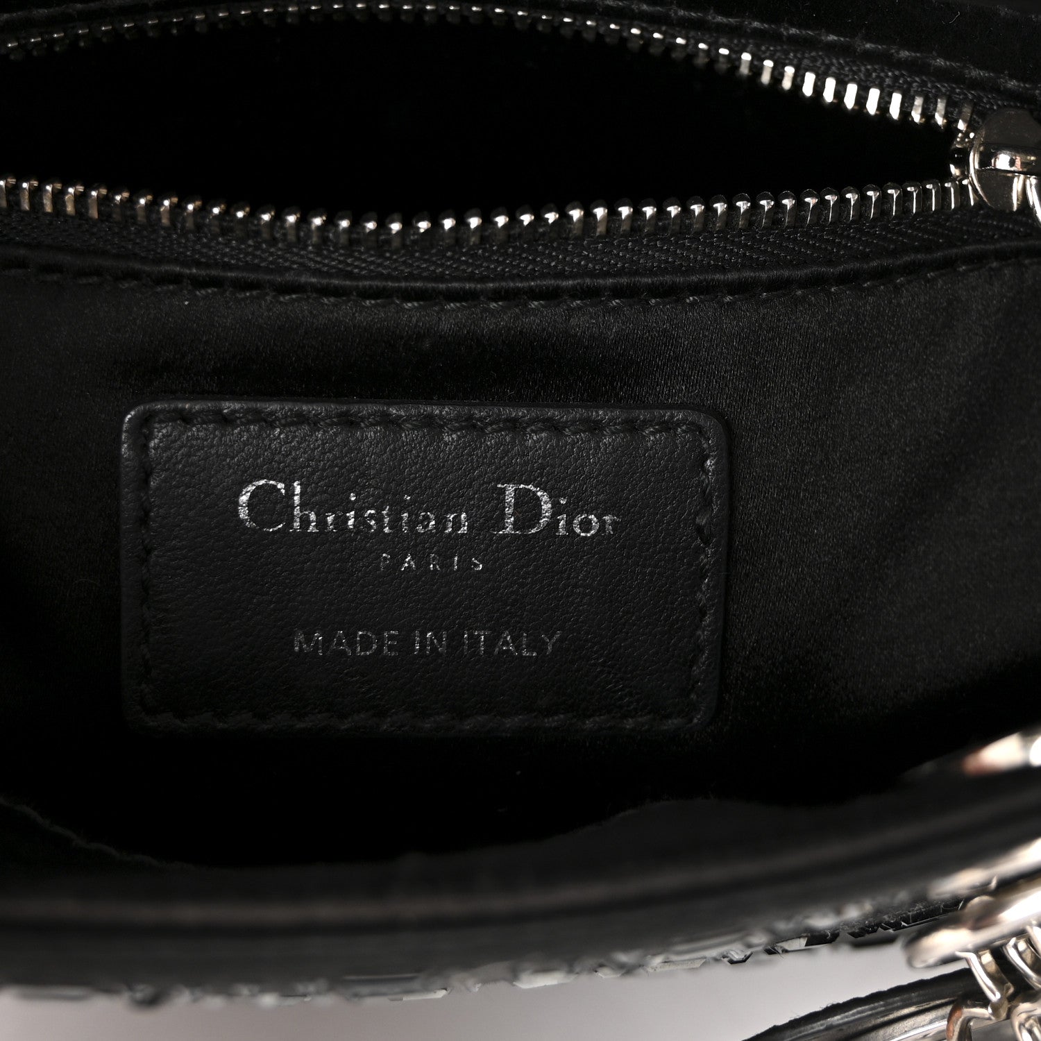 Christian Dior ブラックパーティーバッグ Christian Dior Calfskin Cannage Diamond Cannage Medium Lady Dior