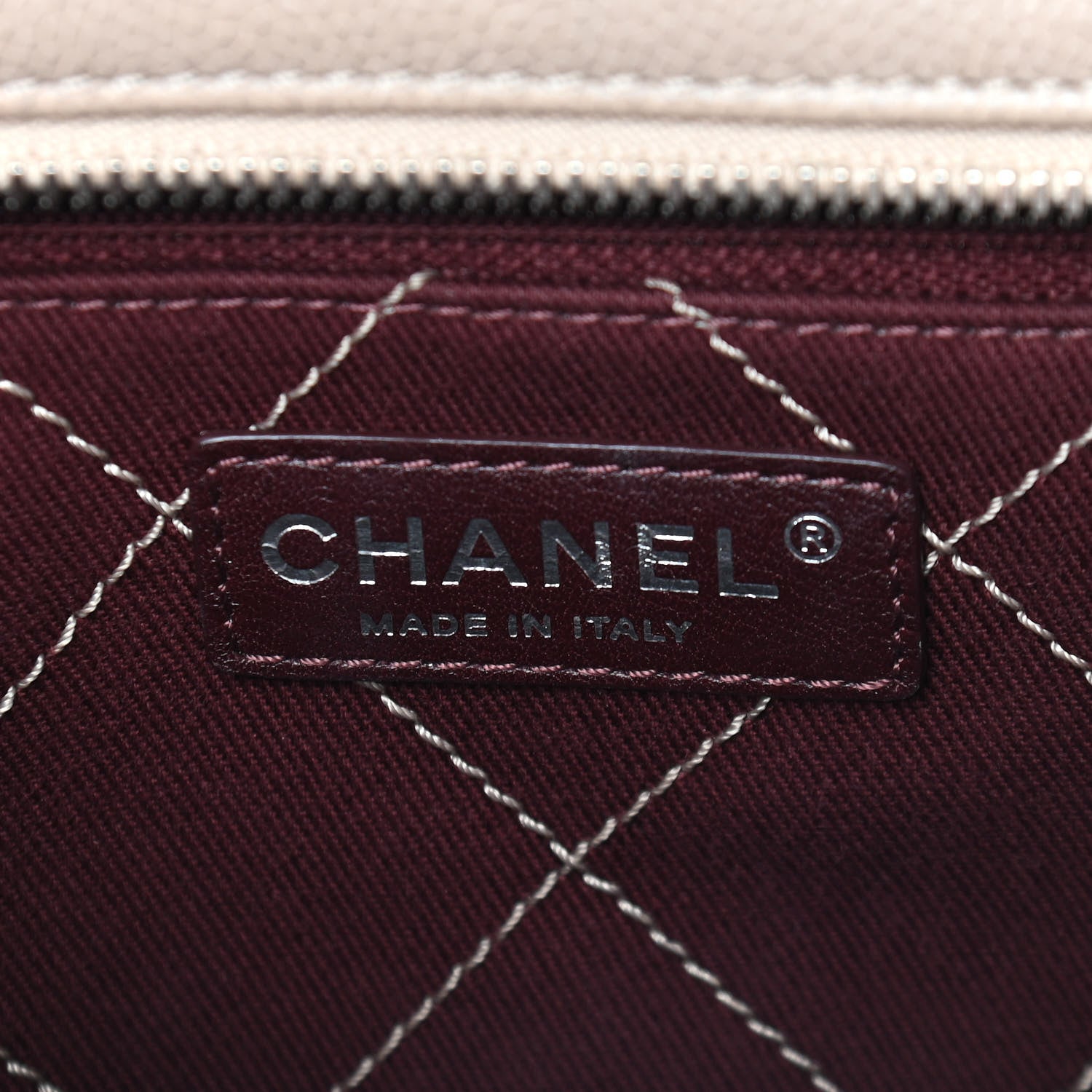 Chanel Caviar Quilted Deauville Bowling Bag Beige 5 of 9