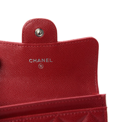 Chanel Caviar Quilted Flap Card Holder Dark Pink 8 of 11