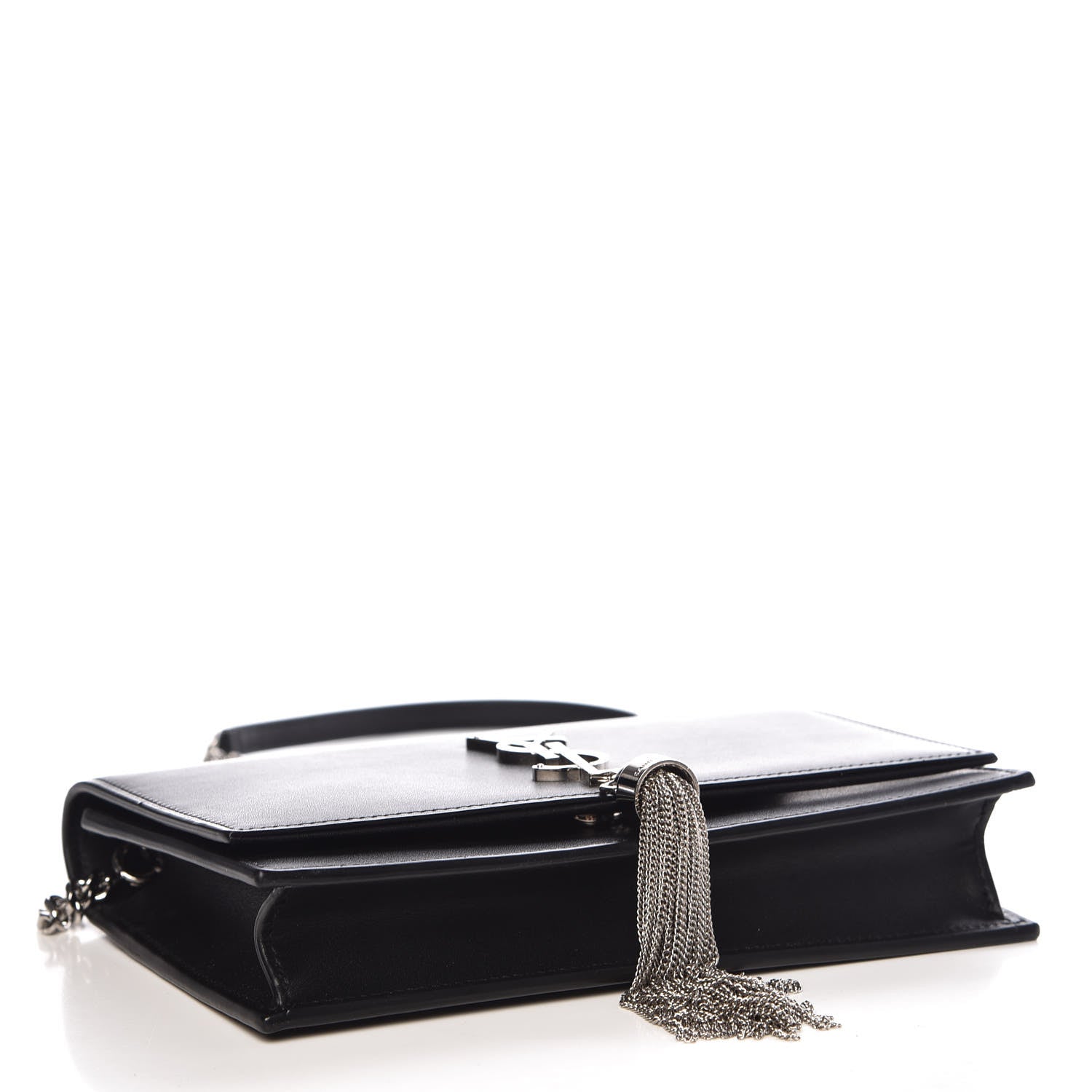 Saint Laurent Smooth Calfskin Classic Monogram Kate Tassel Chain Wallet Black 4 of 9