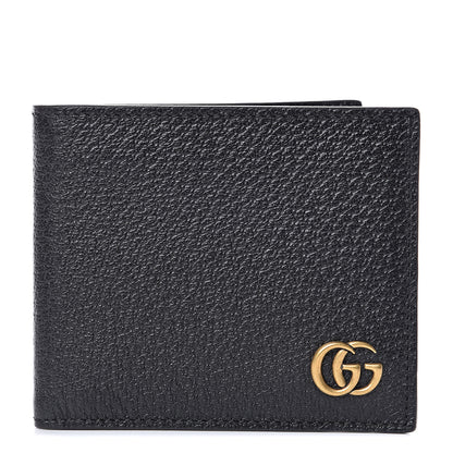 Gucci Calfskin Boar Effect GG Marmont Bi-Fold Wallet Black 1 of 7