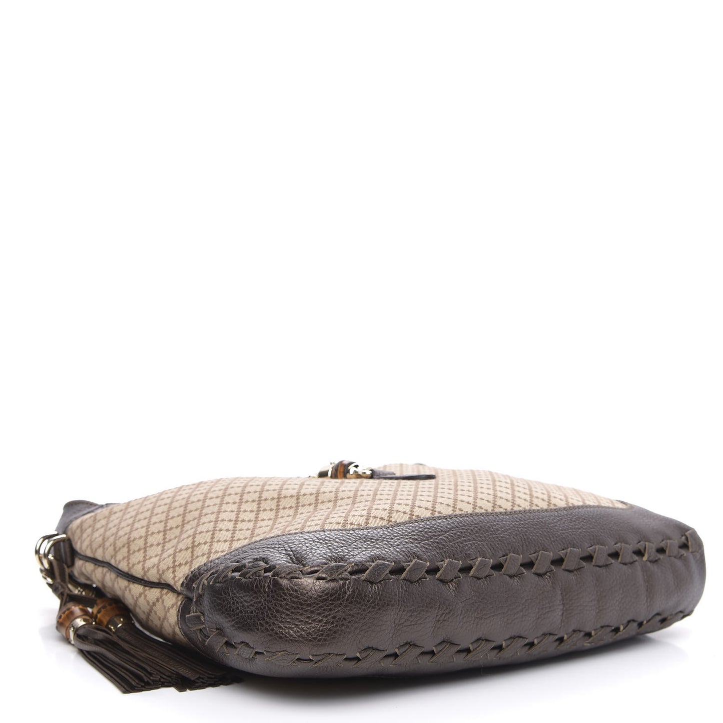Diamante Large New Jackie Shoulder Bag Dark Brown