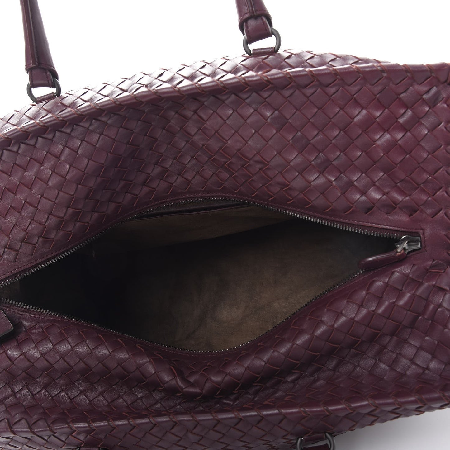 Nappa Intrecciato Brick Tote Aubergine