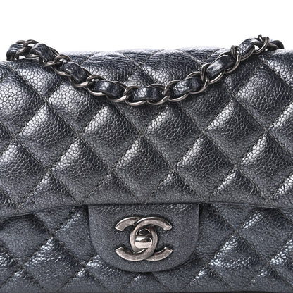 Chanel Pearly Caviar Quilted Mini Rectangular Flap Grey 10 of 10
