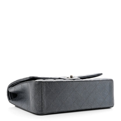 Chanel Metallic Caviar Quilted Maxi Double Flap Charcoal 4 of 11
