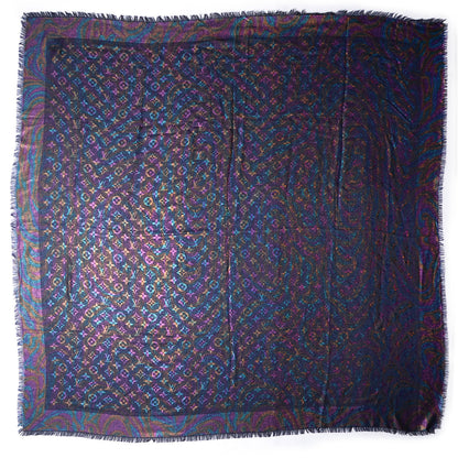 Louis Vuitton Chale Monogram Plume Shawl Blue Nuit 3 of 5