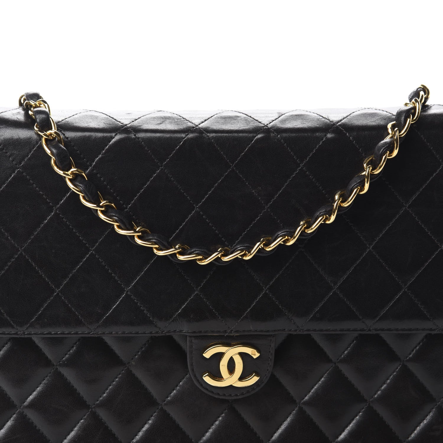 Chanel Lambskin Quilted Medium Single Flap Black 16 of 17