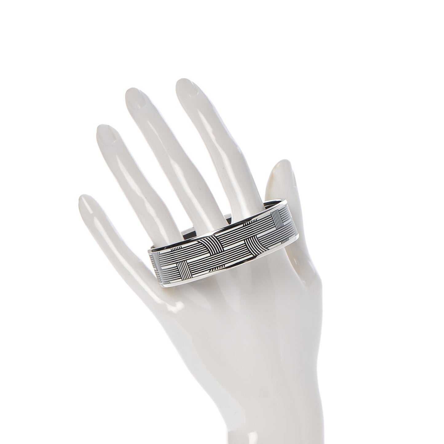 Enamel Printed Circuit 24 Faubourg Wide Bracelet 65 Black White