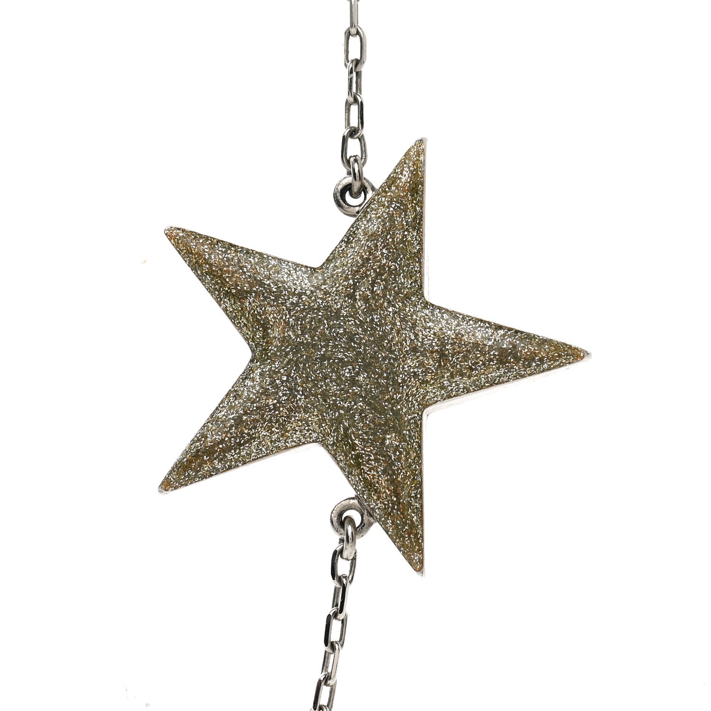 Crystal Star CC Long Necklace Silver