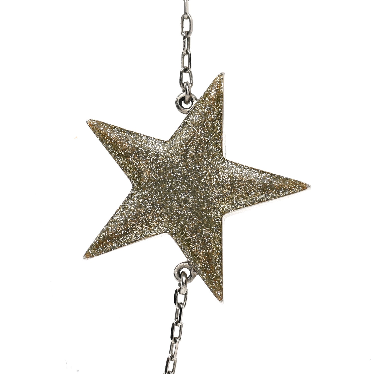 Chanel Crystal Star CC Long Necklace Silver 9 of 9