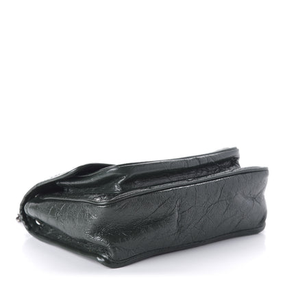 Saint Laurent Crinkled Calfskin Matelasse Monogram Baby Niki Chain Satchel Dark Green 4 of 9