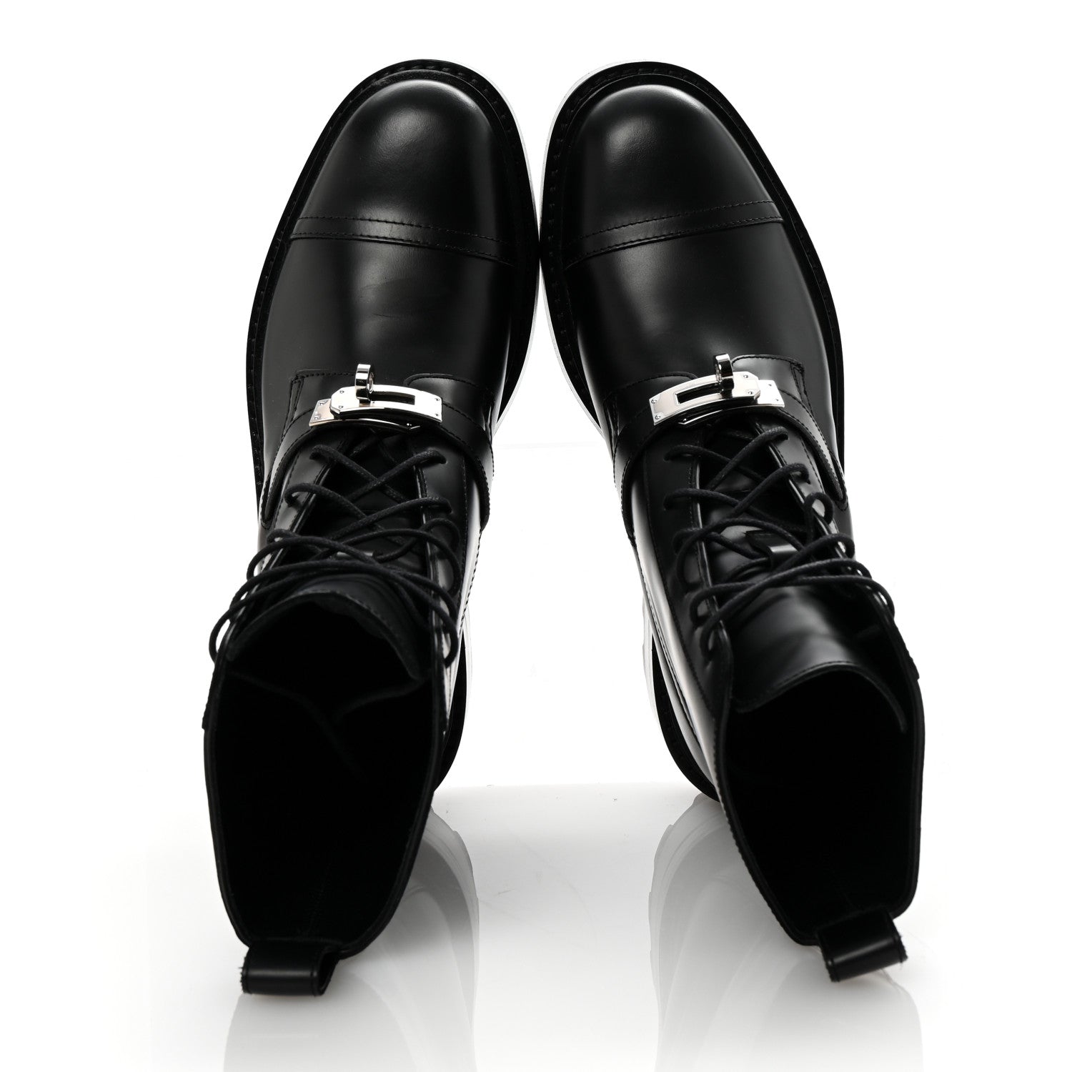 Hermes Glossed Calfskin Funk Ankle Boots 36 Black 2 of 10