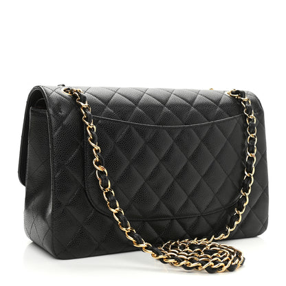 Chanel Caviar Quilted Jumbo Double Flap Black 3 of 10