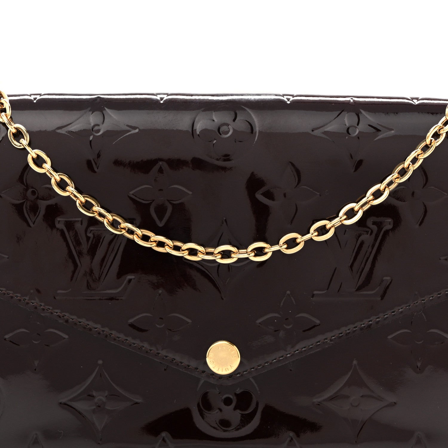 Louis Vuitton Vernis Pochette Felicie Chain Wallet Amarante 11 of 15