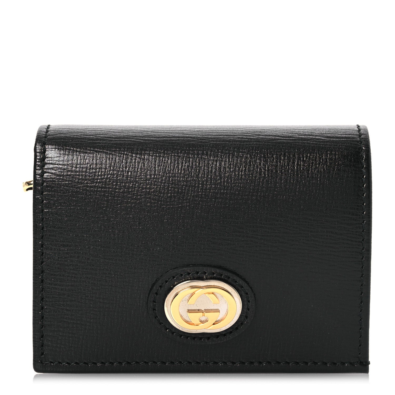 Gucci Azalea Calfskin Marina Card Case Black 1 of 7