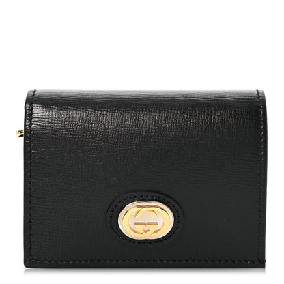 Gucci Azalea Calfskin Marina Card Case Black 1 of 7