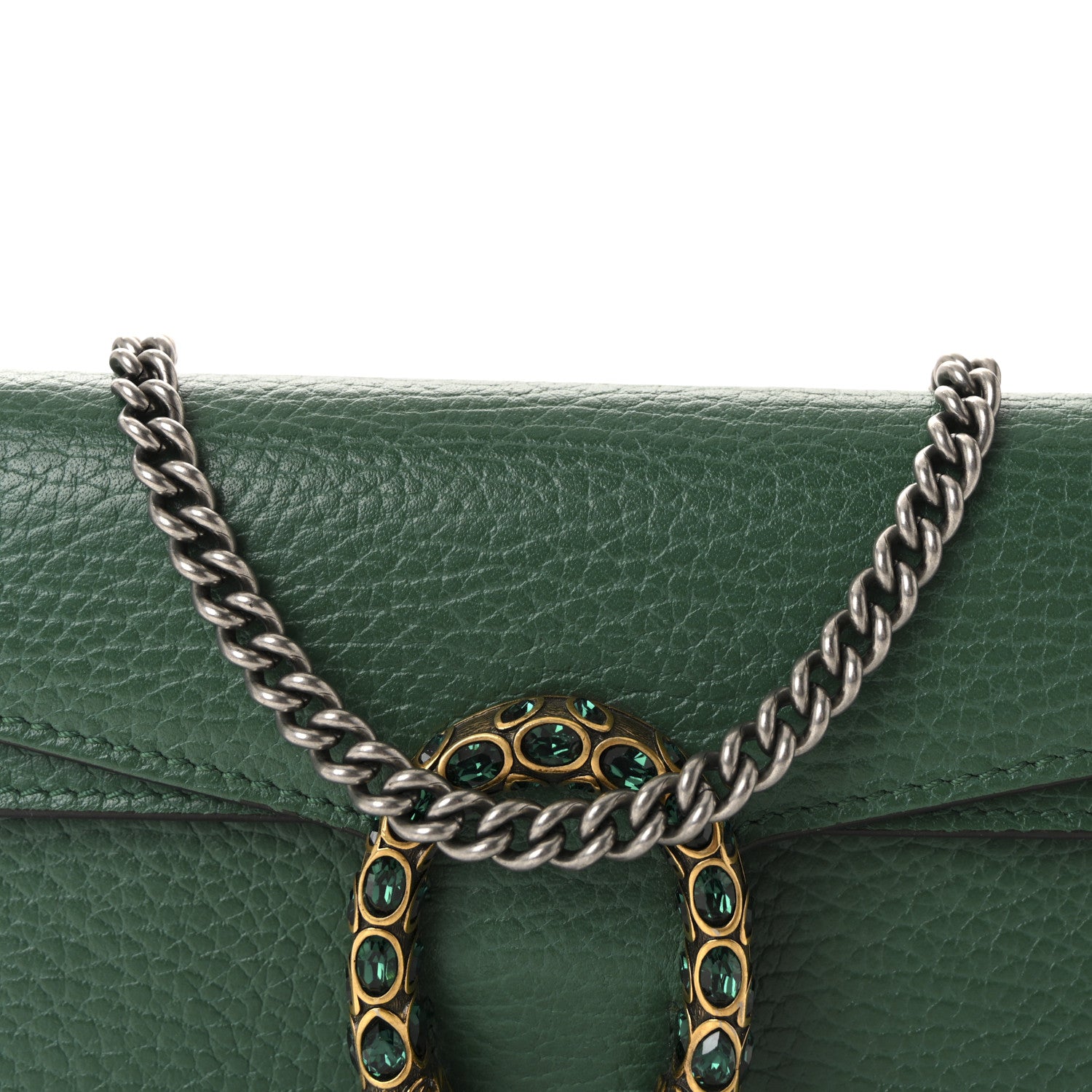 Gucci Dollar Calfskin Crystal Super Mini Dionysus Shoulder Bag Emerald 7 of 9