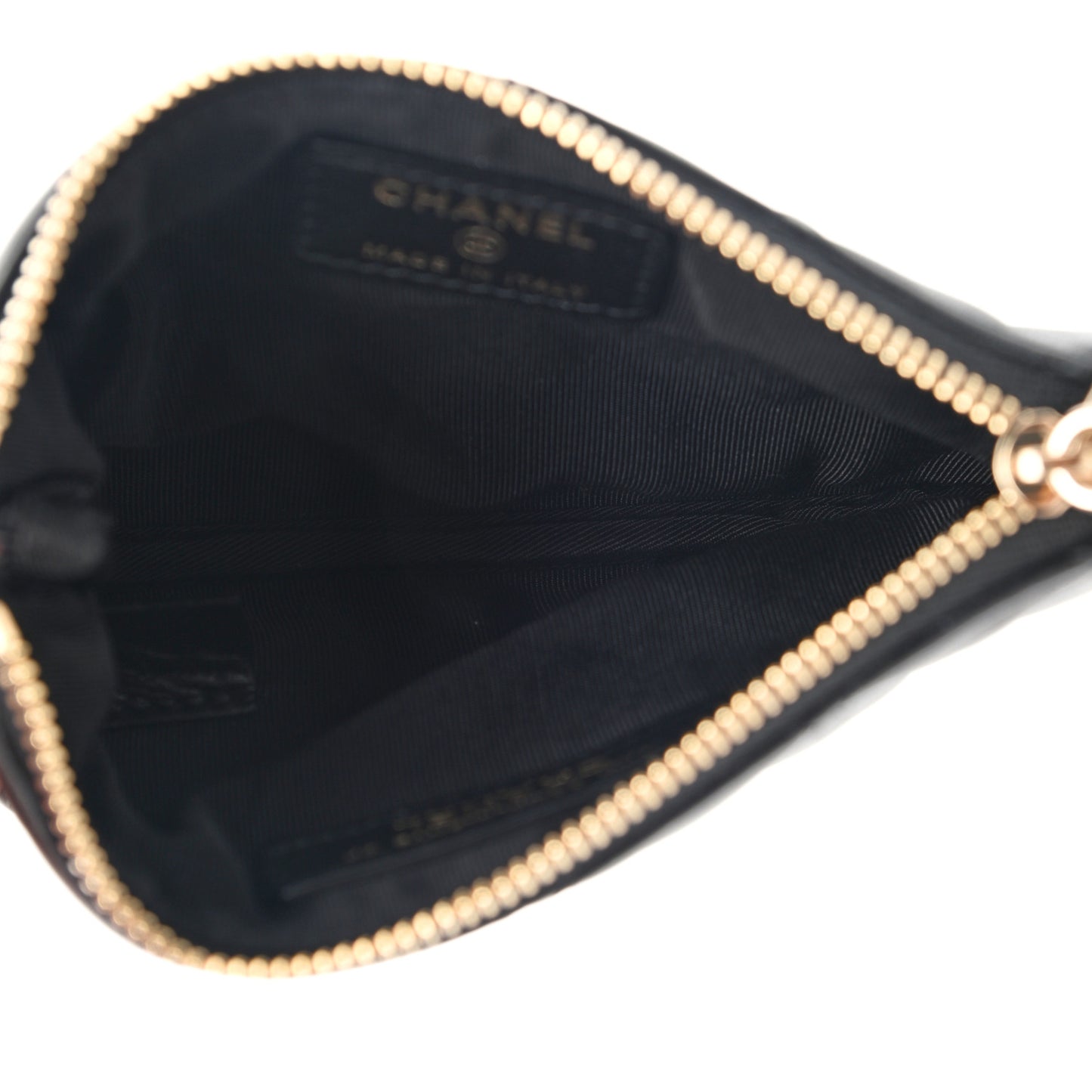 Lambskin Quilted Small No. 5 Cosmetic Case Black