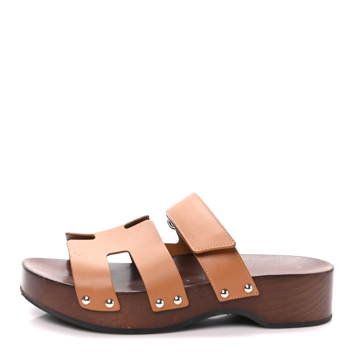 Hermes Calfskin Womens Kos Clog 37 Naturel 1 of 11