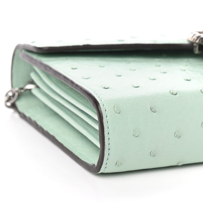 Gucci Ostrich Mini Dionysus Chain Wallet Light Green 8 of 9