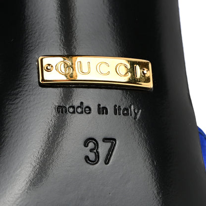 Gucci Nappa Fabric Priscilla Ankle Cuff Pumps 37 Electric Blue 8 of 9