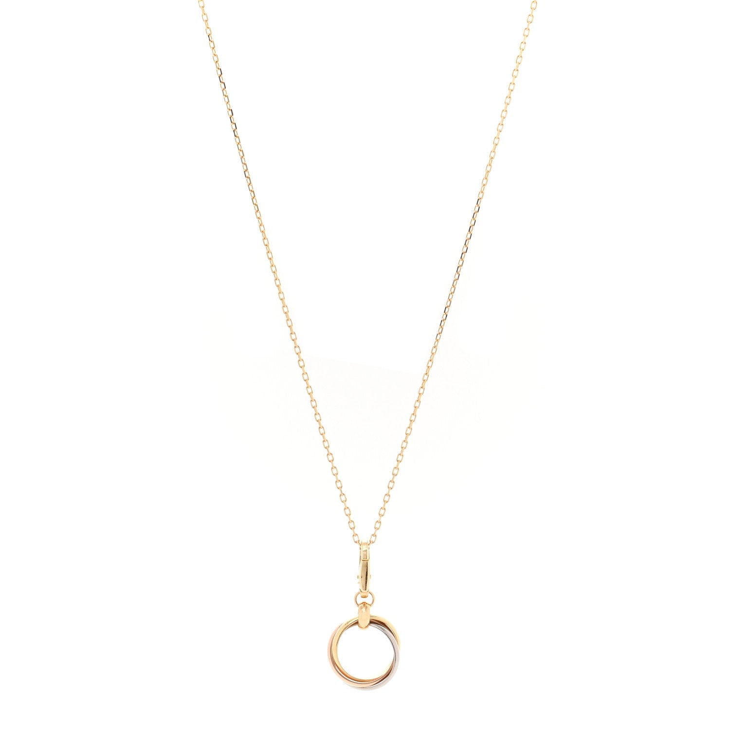 Cartier 18K Pink Yellow White Gold Trinity Charm Necklace 1 of 3