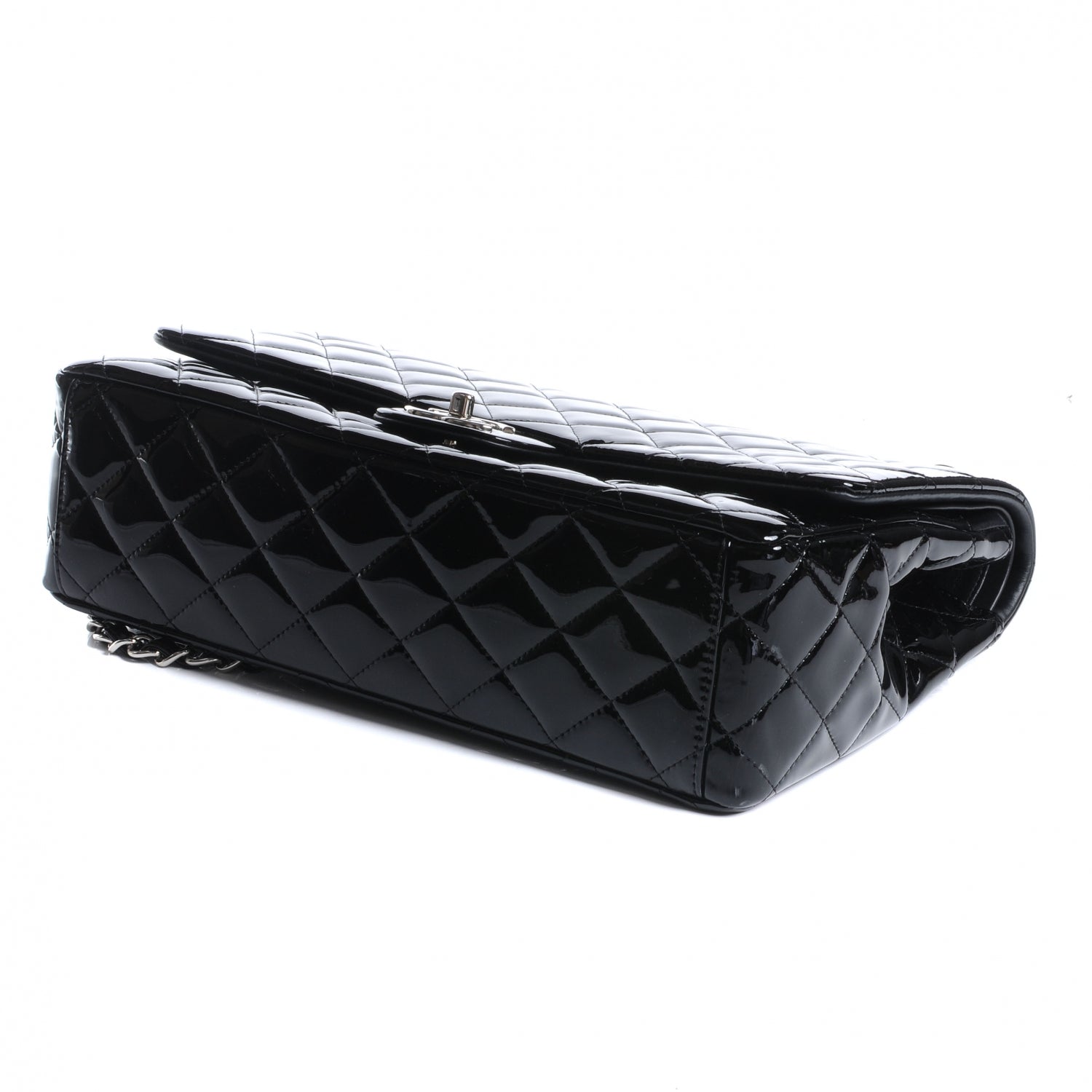 Chanel Patent Quilted Maxi Double Flap Black 4 of 9