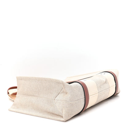 Chloe Cotton Calfskin Medium Woody Ribbon Tote White Brown 4 of 12