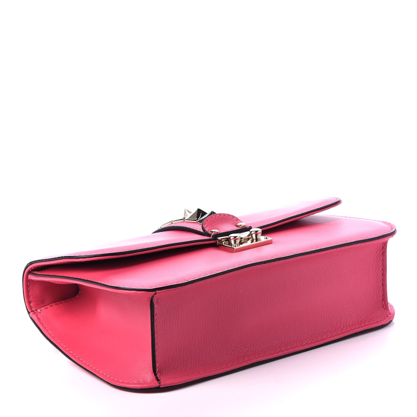 Vitello Medium Glam Lock Rockstud Flap Deep Rose