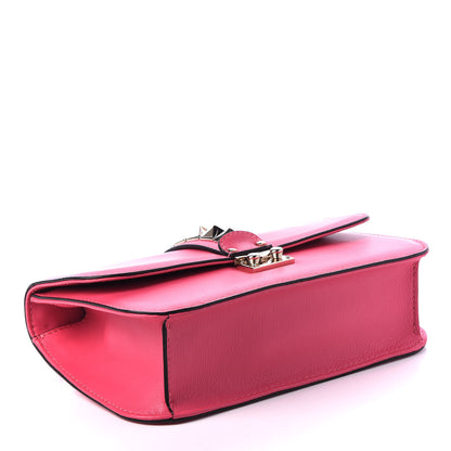Valentino Garavani Vitello Medium Glam Lock Rockstud Flap Deep Rose 3 of 8