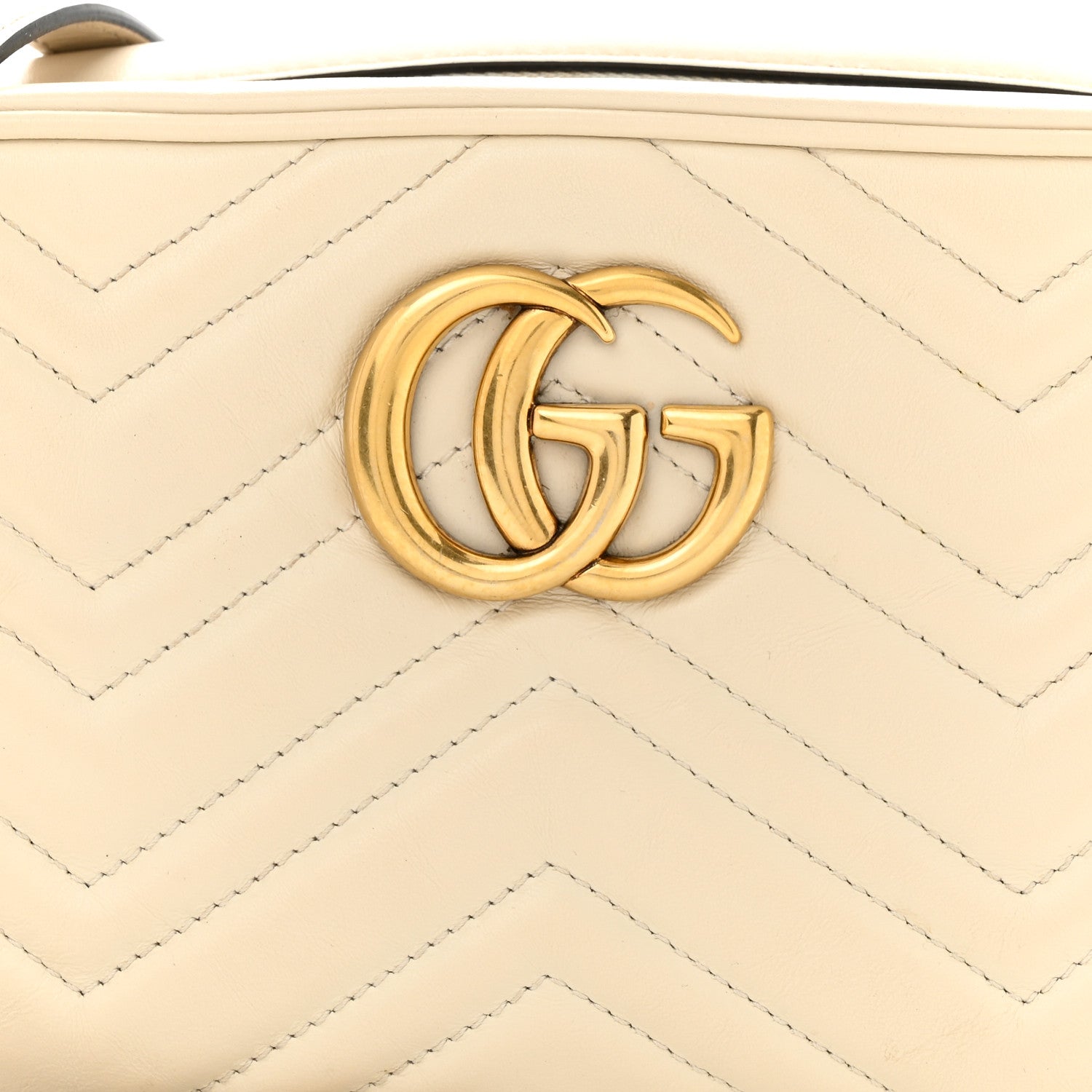 Gucci Calfskin Matelasse Small GG Marmont Chain Shoulder Bag White 8 of 13