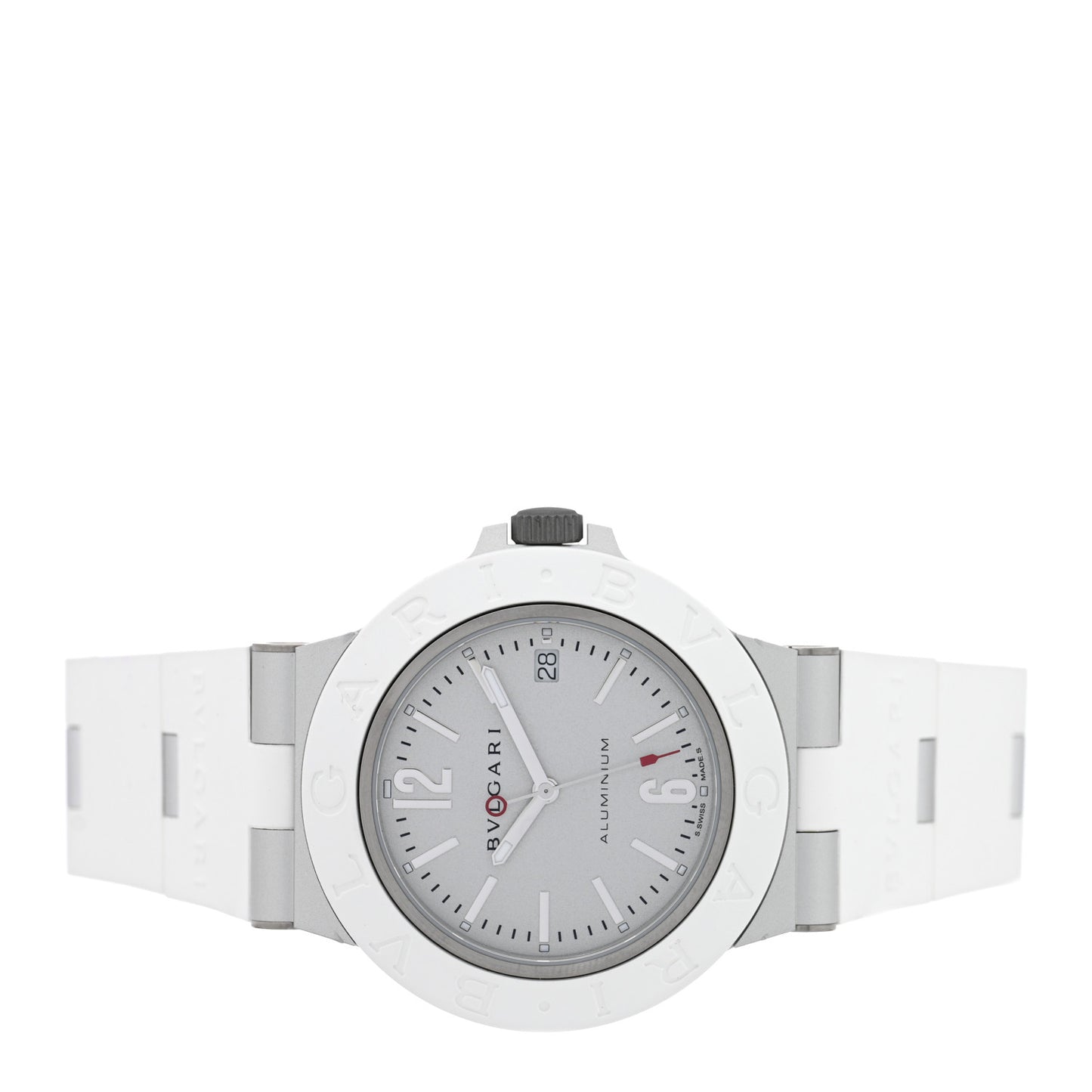Aluminum Rubber 40mm Diagono Automatic Watch White
