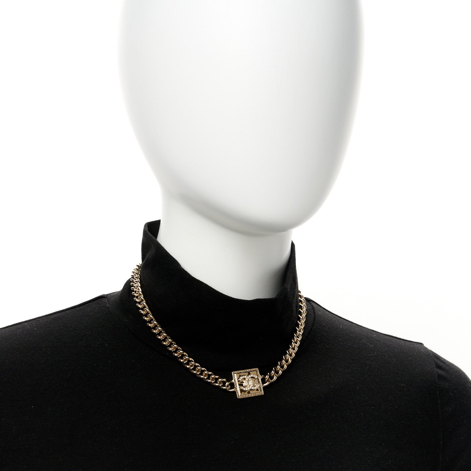 Chanel Metal Crystal CC Choker Gold 2 of 5