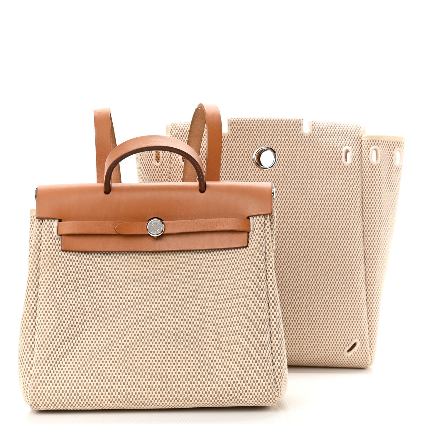 Toile Vache Calfskin Herbag 30 PM Backpack Natural