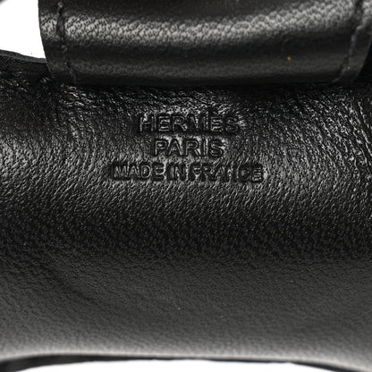 Hermes Milo Lambskin Grigri Rodeo Horse Bag Charm MM So Black 3 of 5