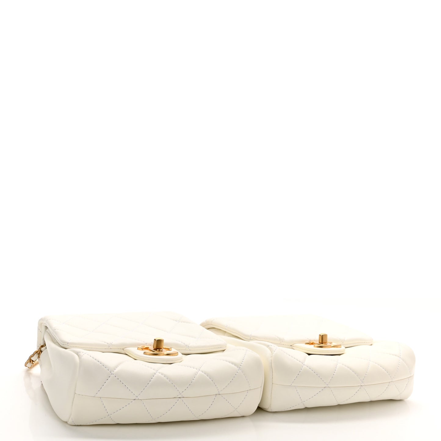 Lambskin Quilted Side-Packs White