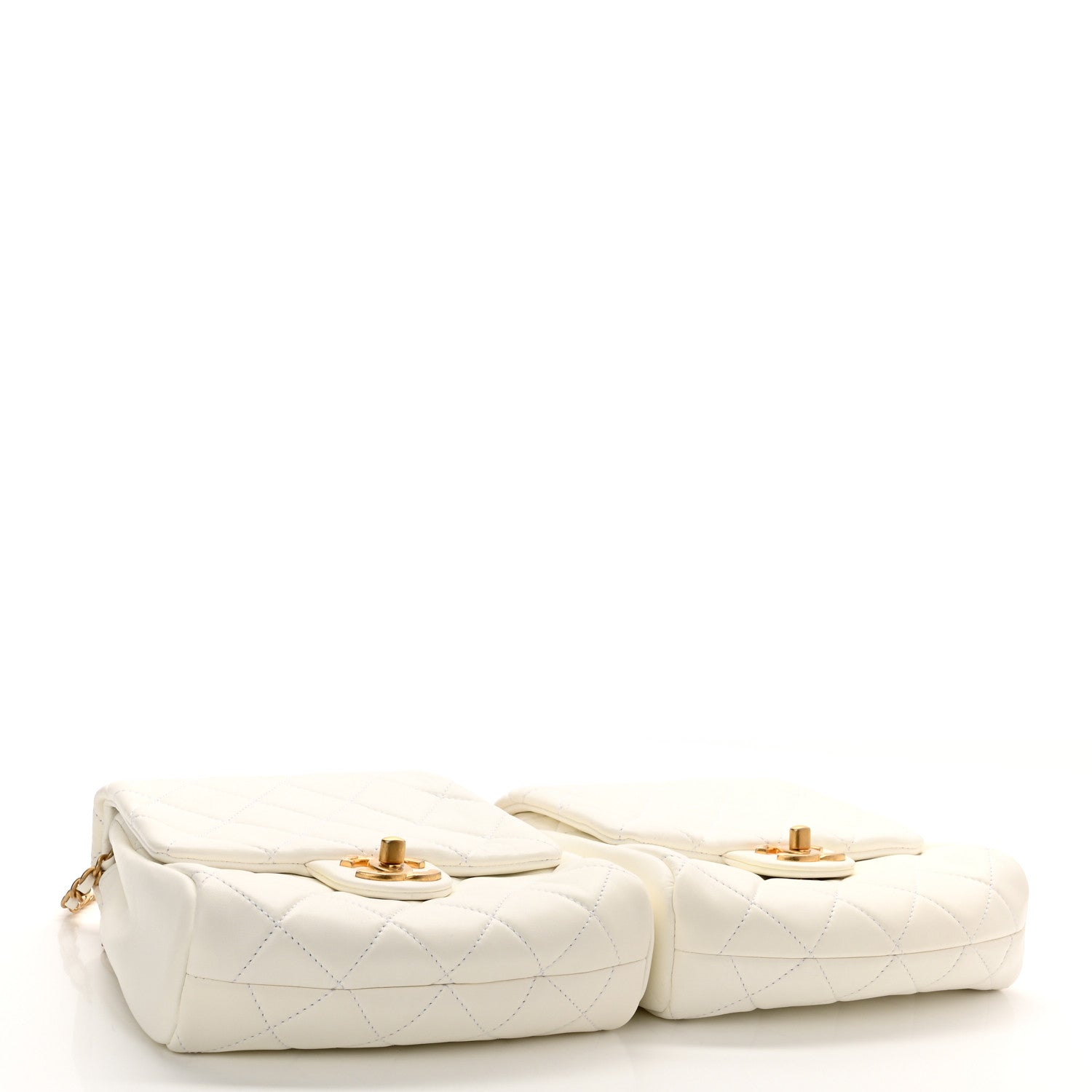 Chanel Lambskin Quilted Side-Packs White 4 of 13