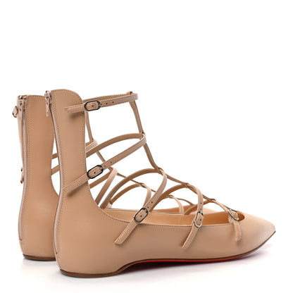 Christian Louboutin Kid Toerless Cage Flats 39.5 Nude 4 of 8