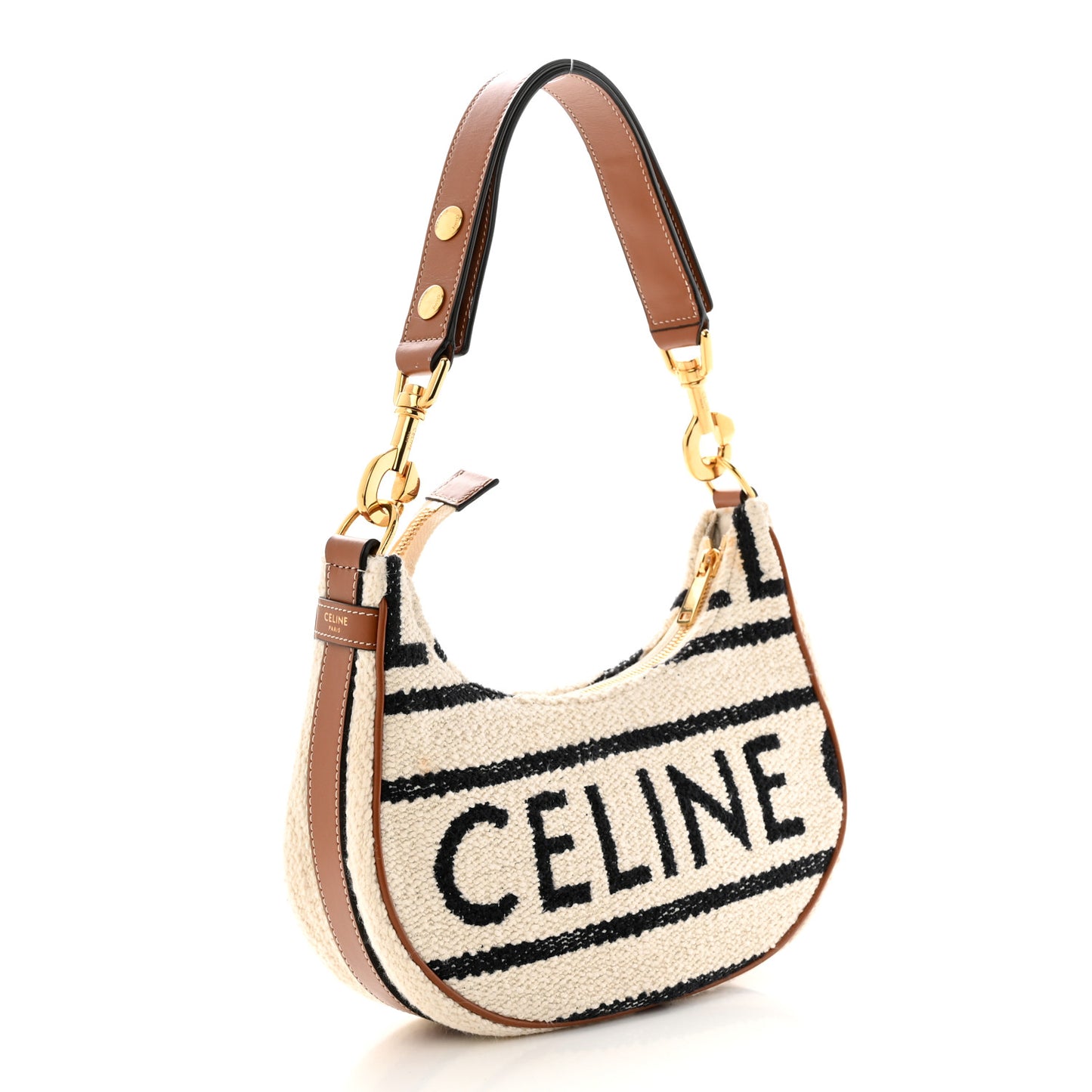 Textile Medium Ava Shoulder Bag White Black