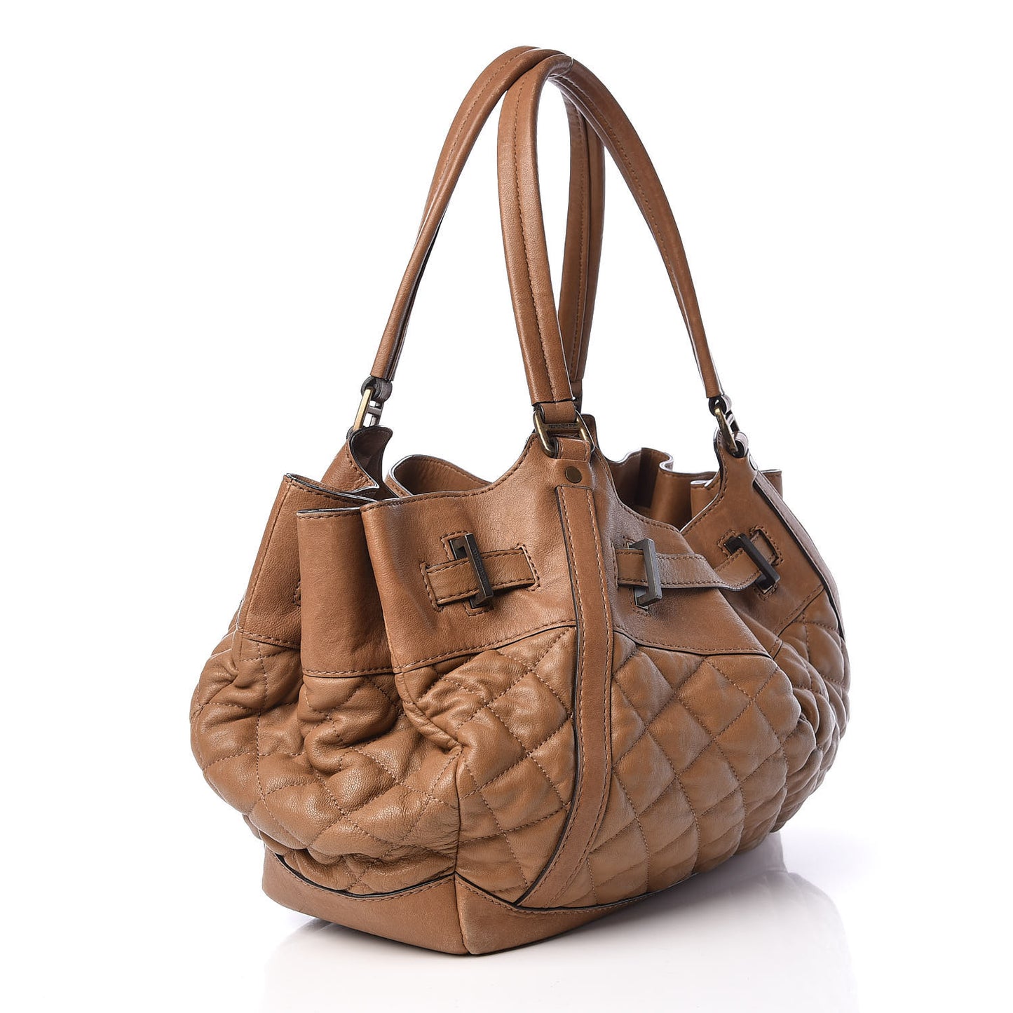 Lambskin Quilted Enmore Tote Brown