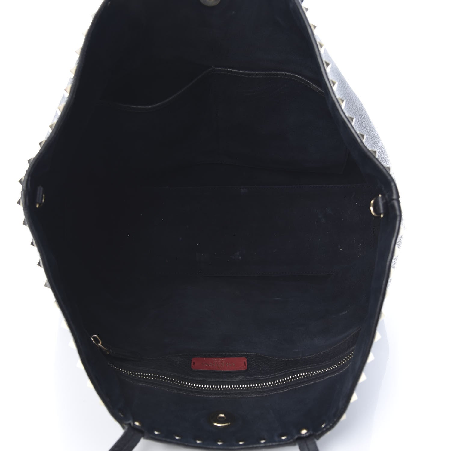 Valentino Garavani Grained Calfskin Rockstud Shoulder Tote Black 5 of 18