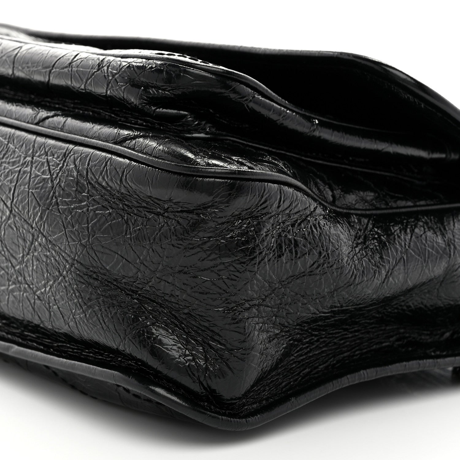 Saint Laurent Crinkled Calfskin Matelasse Monogram Medium Niki Chain Satchel Black 11 of 11