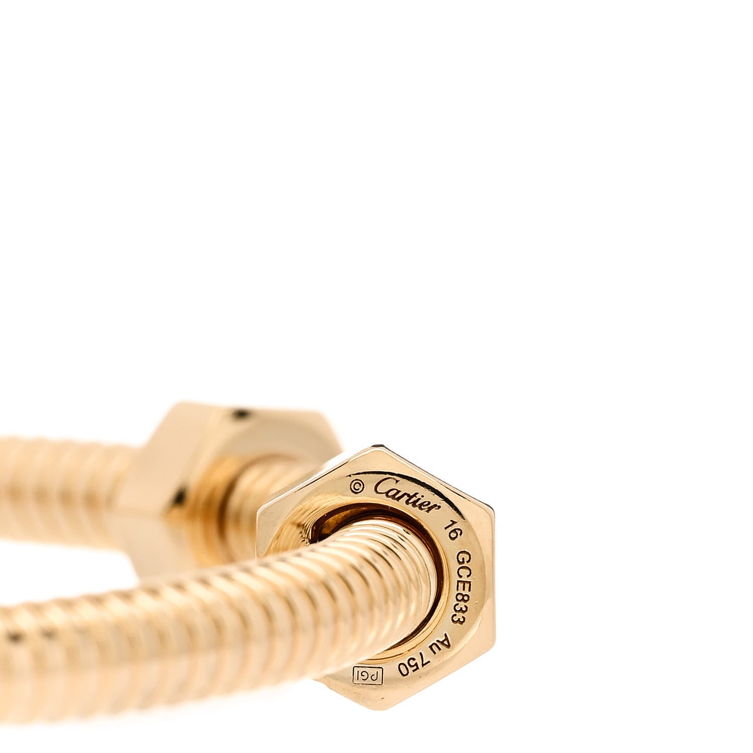 Cartier 18K Yellow Gold Ecrou de Cartier Bracelet 16 3 of 4